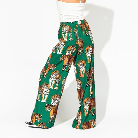 DRESSED IN LALA Tiger Tales Wide Leg Trousers - Size 3x - Picture 2 of 11